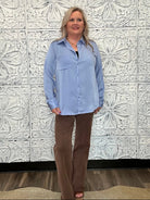 Periwinkle Button Down Blouse