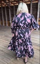 Plus Size Floral Tiered Midi Dress with Smocked Waist