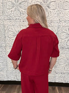 Relaxed Collared Short Sleeve Top
