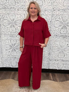 Relaxed Collared Short Sleeve Top
