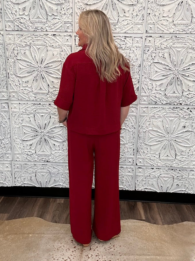 Relaxed Wide Leg Drawstring Pants