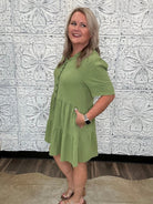 Ruffle Trim Tiered Dress