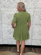 Ruffle Trim Tiered Dress
