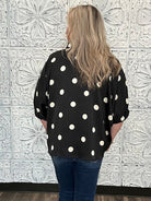 Satin Polka Dot Collared Blouse