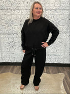 Seamed Knit Drawstring Barrel Sweatpants