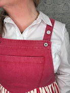 Stiped Crimson Overall Maxi Dress