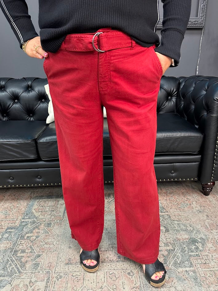 Liverpool Stride trousers, wide leg trousers, high rise pants, Liverpool Los Angeles pants, women’s wide leg dress pants, cropped trouser jeans, red wide leg trousers, modern dressy casual pants, boutique workwear pants, comfortable chic trousers, statement color pants, ankle length wide leg pants, premium stretch trousers, women’s Liverpool denim, polished wide leg fit, Liverpool clothing boutique, everyday office pants, versatile wide leg style, Gypsy River Apparel, Northport boutique fashion