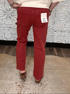 Terracotta High-Rise Utility Straight Crop Pants