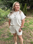 Textured Drawstring Lounge Shorts