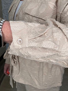 Textured Jacquard Utility Tie-Waist Blouse