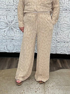 Textured Jacquard Wide Leg Pants