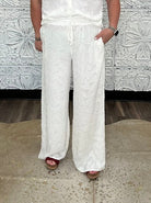 Textured Jacquard Wide Leg Pants
