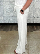 Textured Jacquard Wide Leg Pants