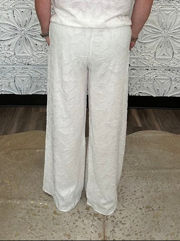 Textured Jacquard Wide Leg Pants