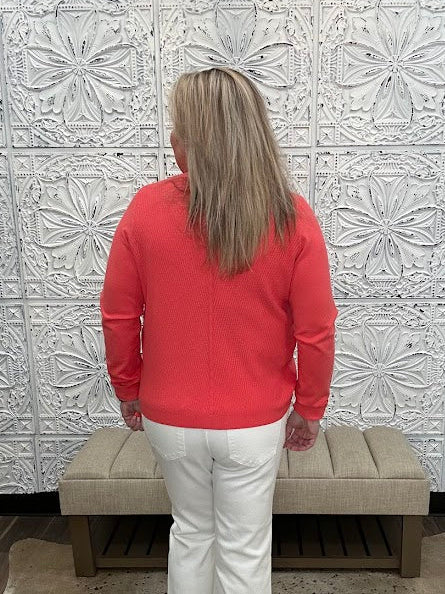 Textured Long Sleeve Crew Neck Sweater