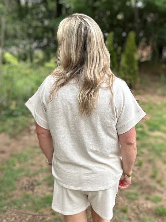 Textured Relaxed Fit Pocket Tee