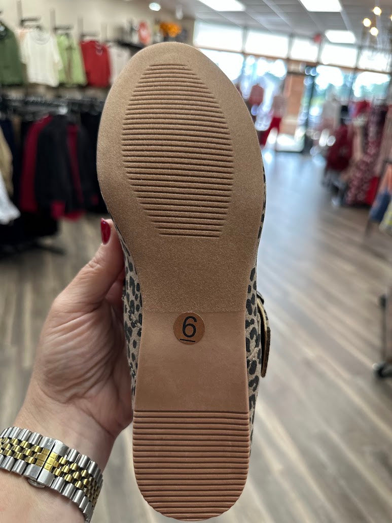 Very G Samantha Leopard Mary Jane Flat