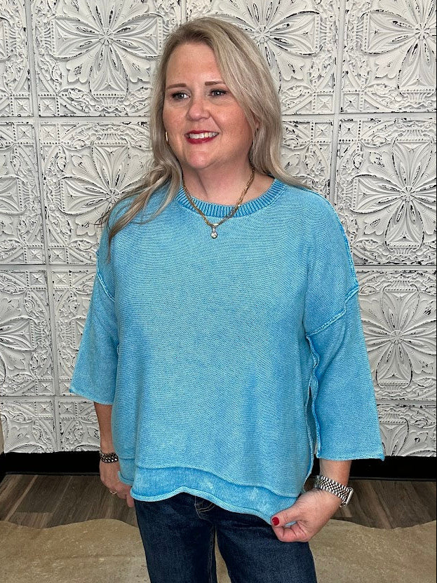 Washed Cotton Boxy Sweater