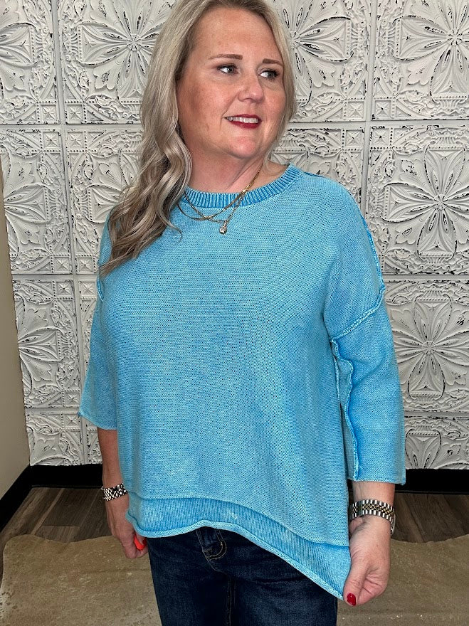 Washed Cotton Boxy Sweater