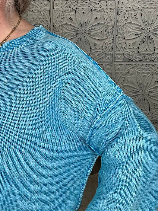 Washed Cotton Boxy Sweater
