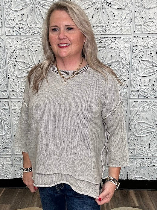Washed Cotton Boxy Sweater