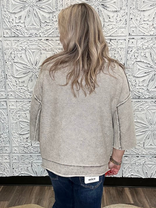 Washed Cotton Boxy Sweater