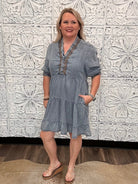 Washed Tencel Tiered Denim Dress