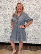 Washed Tencel Tiered Denim Dress