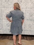 Washed Tencel Tiered Denim Dress