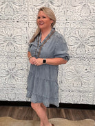 Washed Tencel Tiered Denim Dress