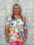 Watercolor Floral Tunic Top