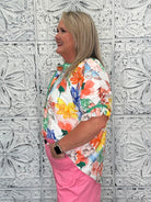 Watercolor Floral Tunic Top