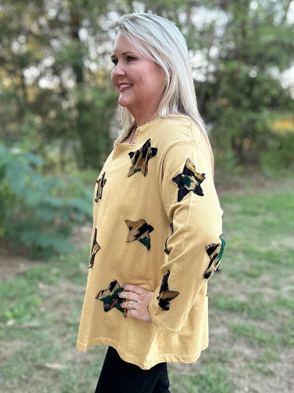 Wild About Stars Patchwork V-Neck Top