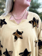 Wild About Stars Patchwork V-Neck Top