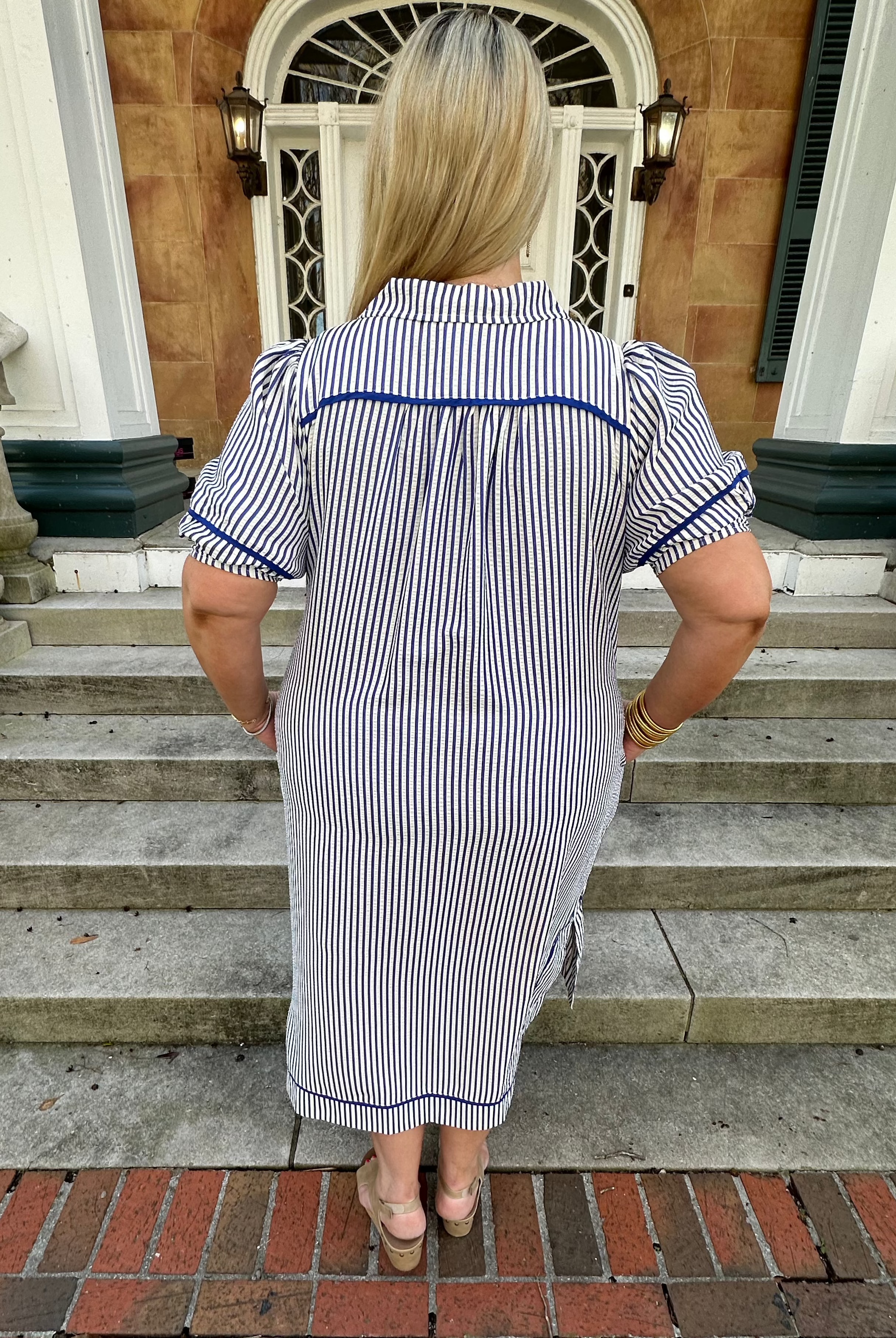 plus size striped midi dress Plus Size Daily Delight Dress