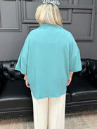 v-neck collared top, pull on blouse, women’s work top, relaxed fit blouse, boutique tops, everyday blouse, Gypsy River Apparel