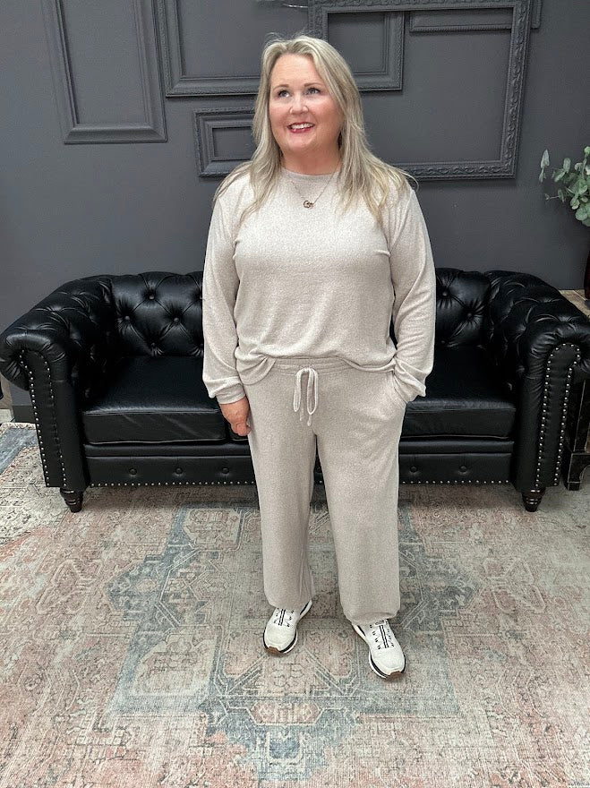 hacci set, lounge set, jogger set, matching set women, comfy lounge wear, casual two piece set, boutique loungewear, Gypsy River Apparel